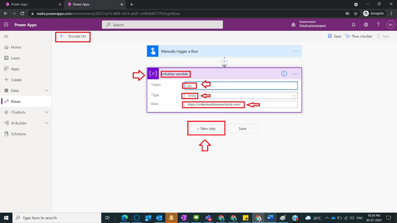 Usage of Encode Uri in Power Automate